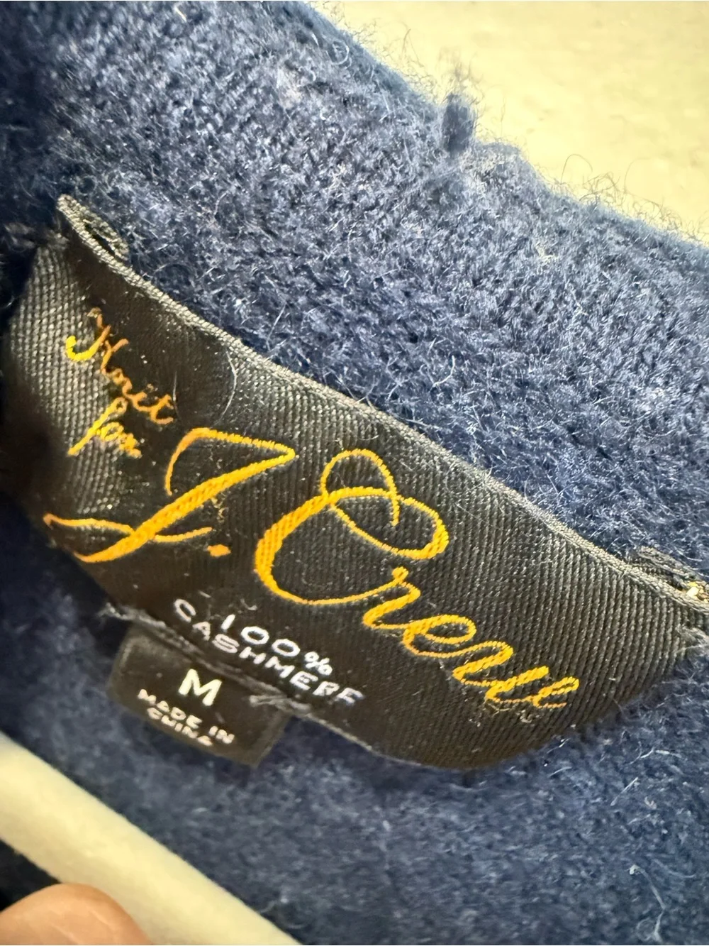 J. Crew 100% cashmere Navy Crewneck Hoodie Sweater Medium